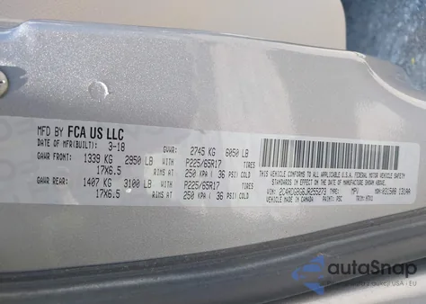 2018 Dodge Grand Caravan Se из США, поврежденный, VIN 2C4RDGBG6JR255273